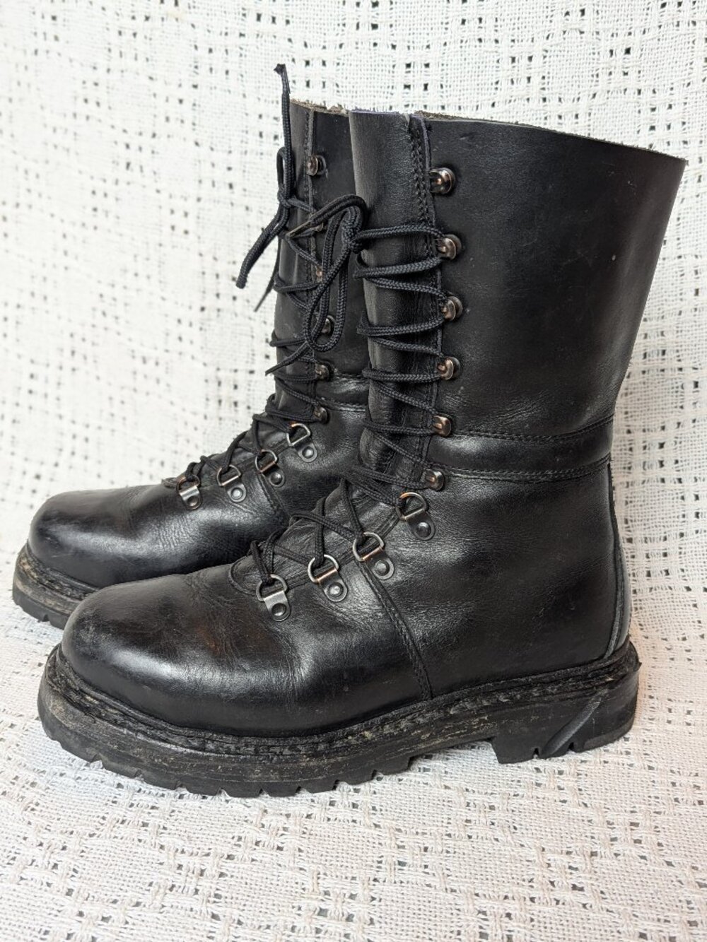 Vtg 1989 Austrian Army Combat Heavy Field Boots Steinkogler 42EU 9US Excellent